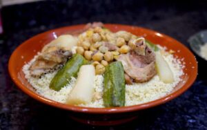Couscous is arguably the most famous Algerian dish. It’s commonly eaten on Fridays, due to an old tradition of giving couscous to the country’s poorest on Fridays many centuries ago