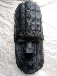 Nigerian Artist Nkwocha Ernest turns old tyres into Amazing Artworks 