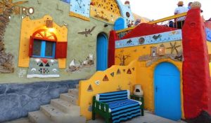 The colourful Nubian Village  in Aswan Egypt.
