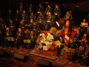 Rachidia orchestra playing traditional music in Tunis Theatre