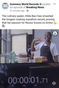 Guinness World Records confirms Nigerian Hilda Baci’s cooking record