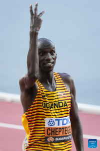 Uganda's Cheptegei wins 10,000m world title three times in a row