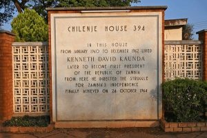 Image: Chilenje House Chilenje House 394, located in Chilenje, Lusaka, Zambia a Museum, a house in which Dr Kenneth Kaunda lived from January 1960 to December 1962. He later became the first president of Zambia. From this house, he directed the struggle for Independence of Zambia, which was finally achieved on 24 October 1964. Source: Wikipedia